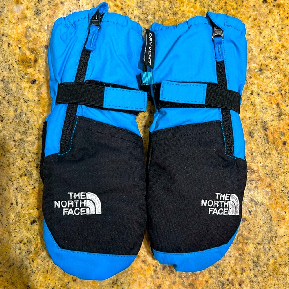 Northface DryVent Mittens Size 4T blue/black.